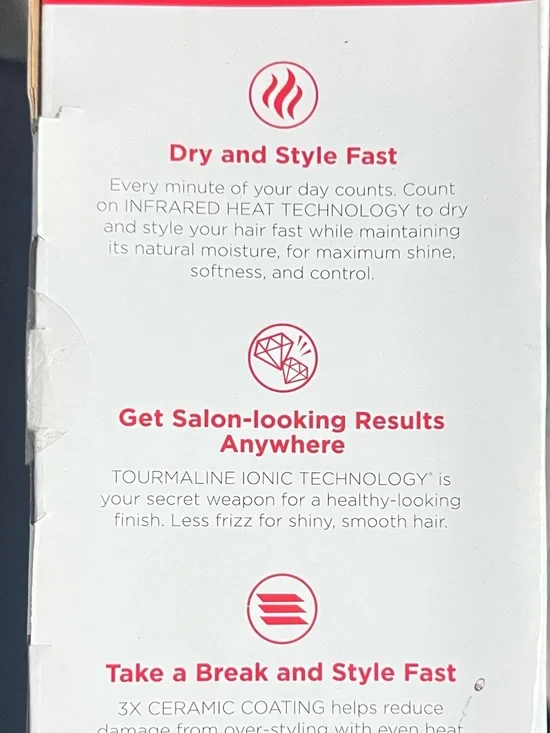 Revlon White and Silver Shine Hair Dryer with Attachments - Picture 2 of 4